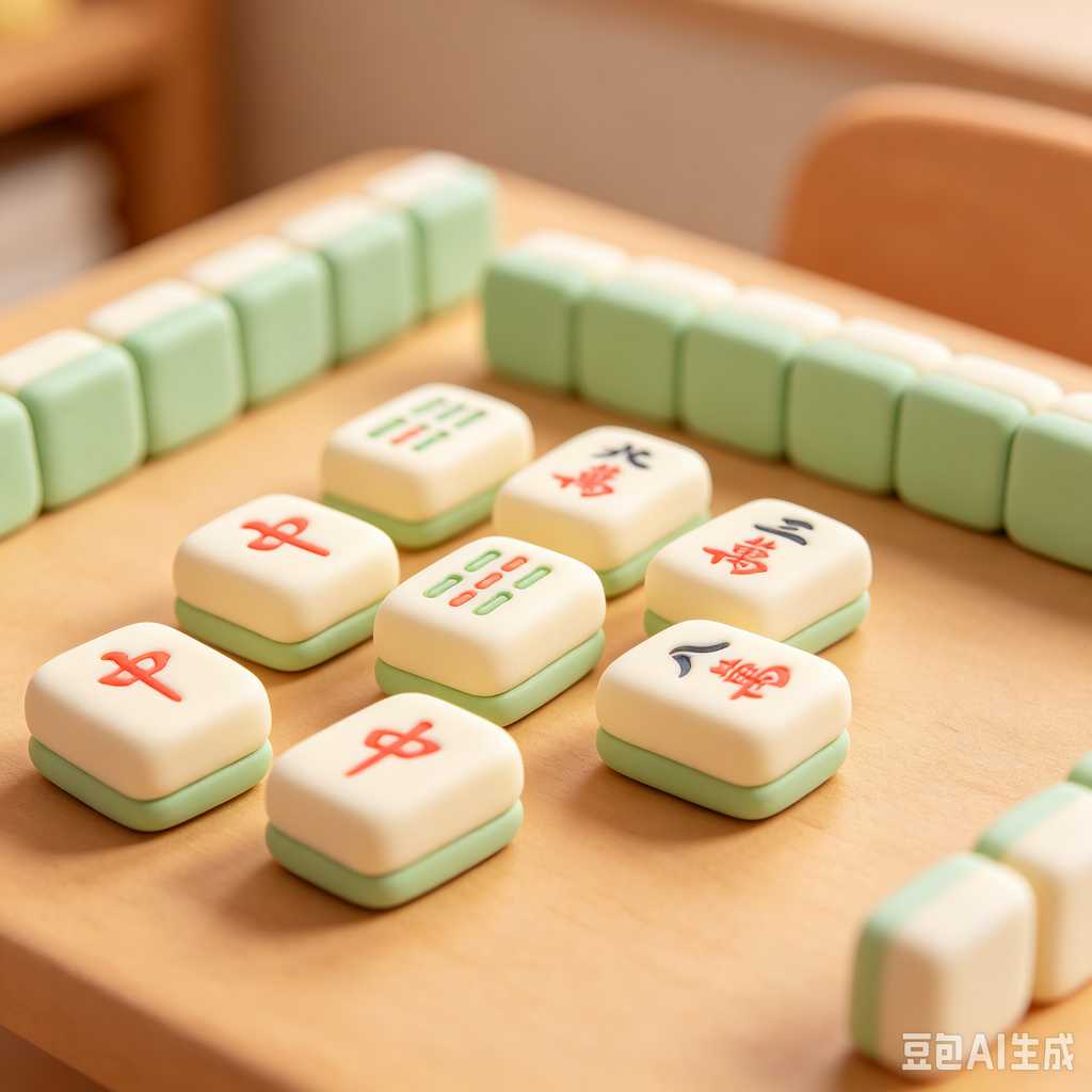 green transparent mahjong tiles